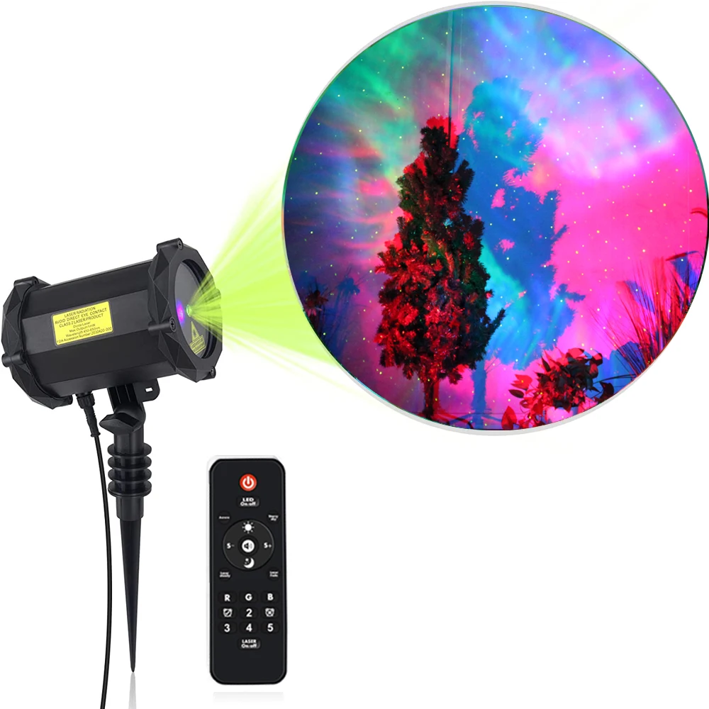 Out Laser Light Christmas Projector Light With RGB Motion Firefly BT Speaker LED For Garden Light