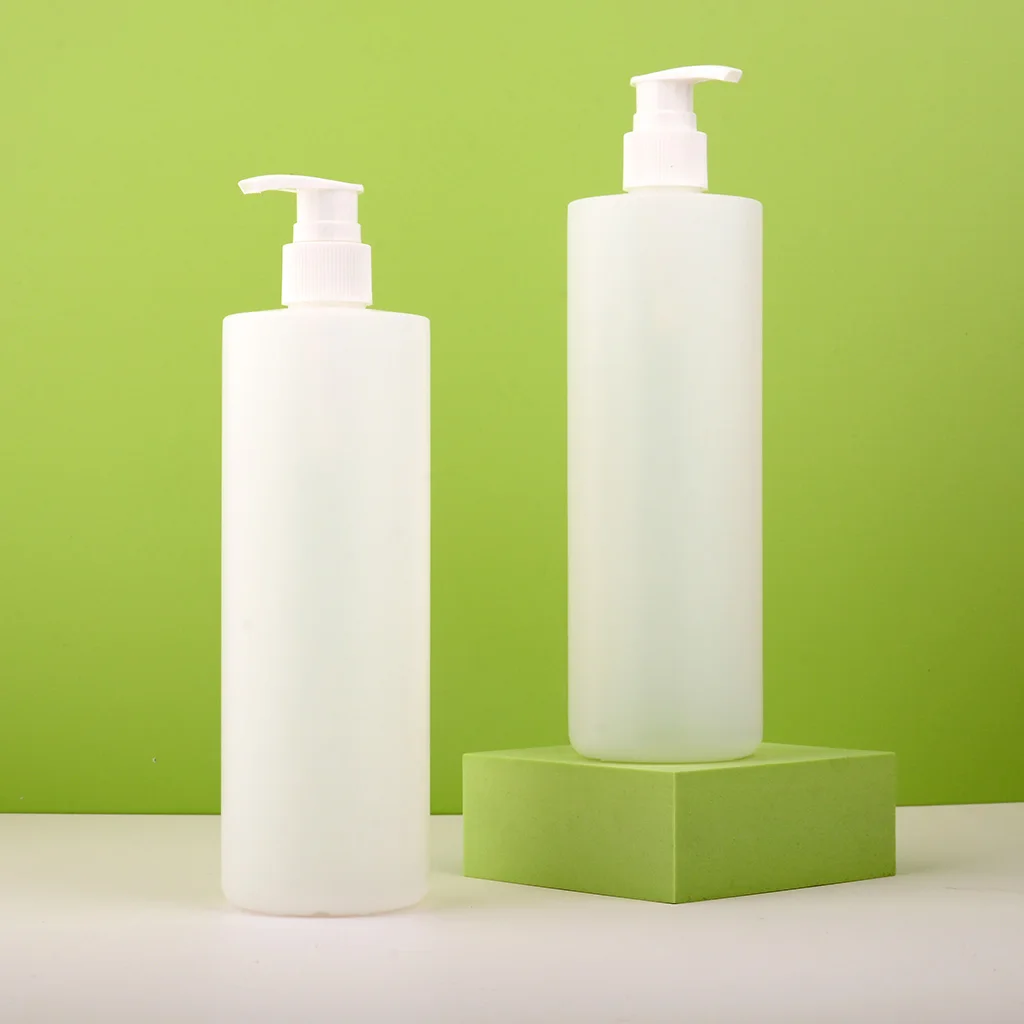 Cosmo Shape 16oz 480ml White Packaging HDPE Round Squeezable Empty Shampoo Bottle Skin Care Set Face Cream Lotion