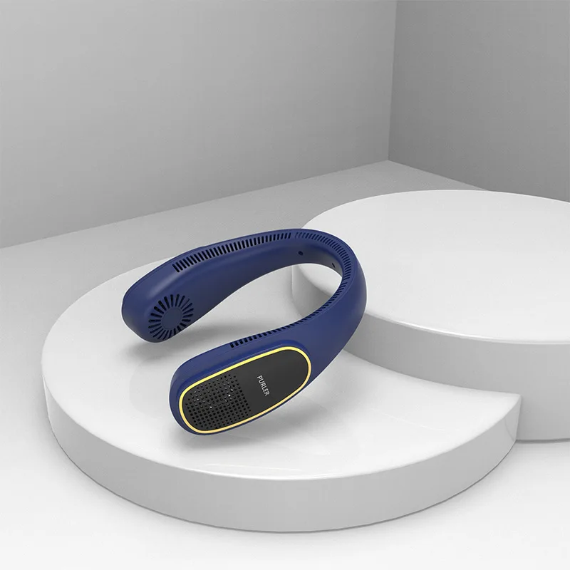 New hanging neck fan portable leafless hanging  lazy outdoor hanging neck small fan charging fan