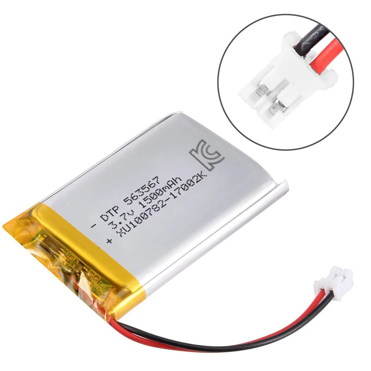 DTP 563567 3.7V 1500mAh Rechargeable Li Polymer Battery Lipo Battery