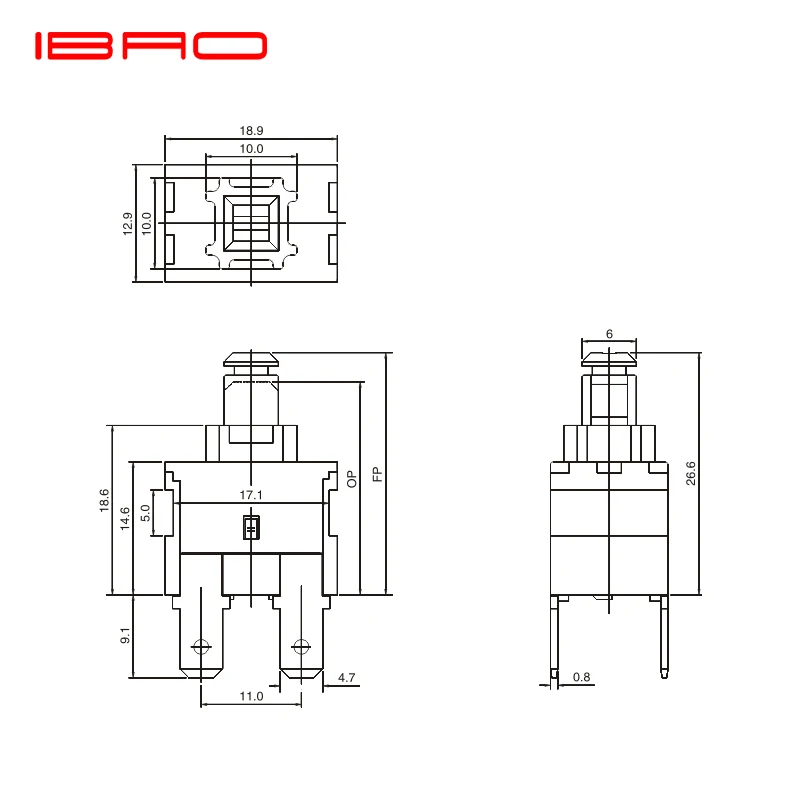 ИБАО cnibao накладка серии 4 pin кнопочный переключатель блокировки двойной столб