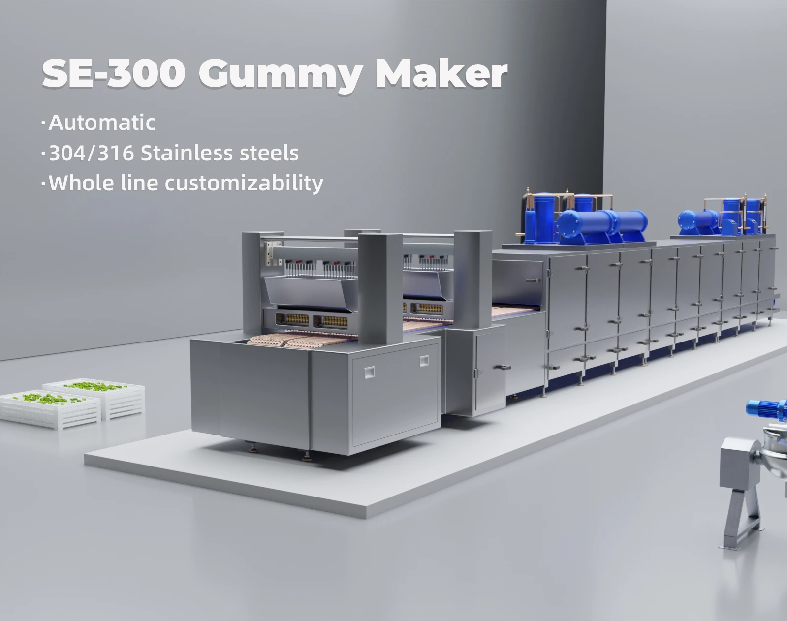 Factory manufacture Fully automatic soft candy production line vitamin Gummy bear depositor candy making machine