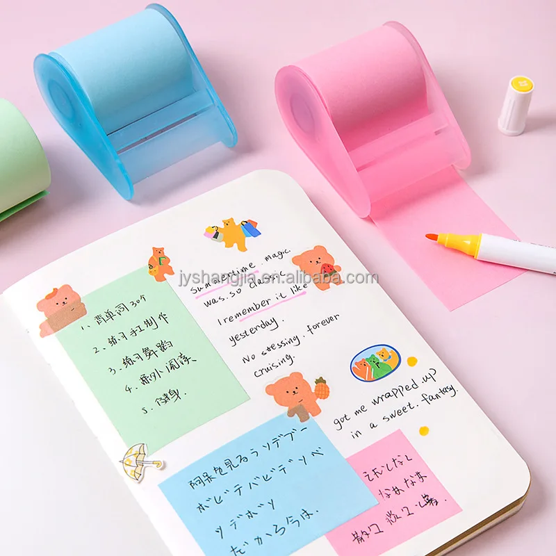 Custom logo bright color strong adhesive roll Sticky Notes round paper pad