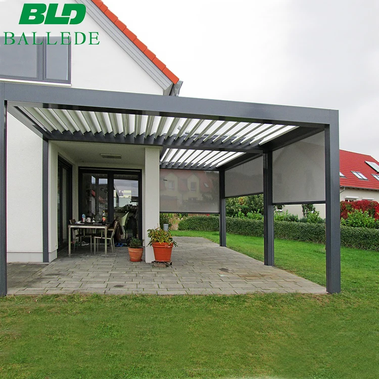 2024 New Customization Aluminium Pergola Sunshade Remote Control Shutter Bifold Louvre Roof