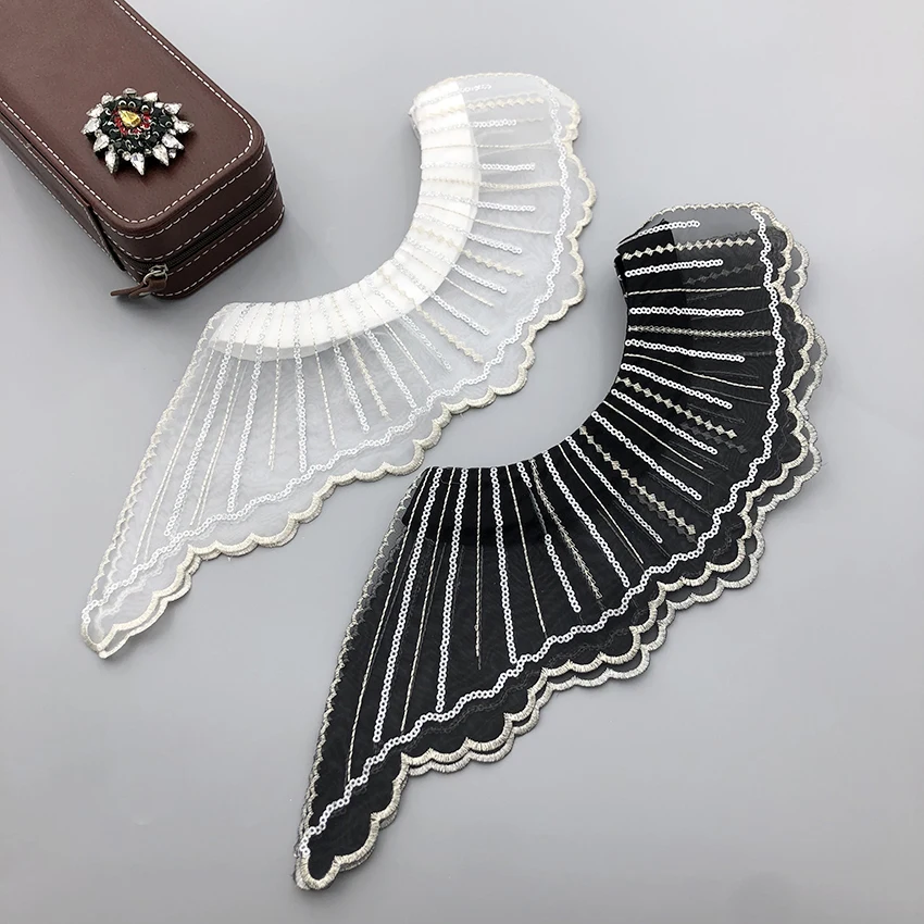 Manufacturer Hot Selling Fake Collar Embroidery Designs Lace Fabric Fake Collar Women Clothing Accessories Collar