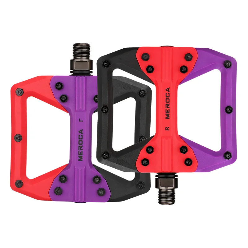 MEROCA Hot Selling Factory Mountain Bike Pedals Road Bike DRY Free Color Matching Pelling Nylon Pedals With Big Pedal