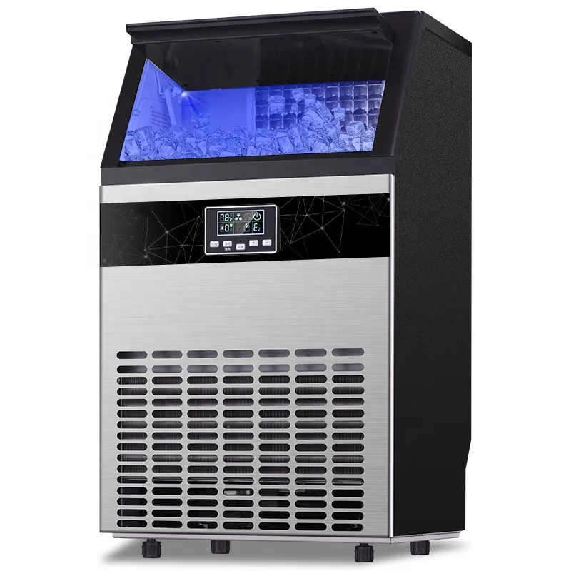 Portable Ice Block Maker Counter Top Auto Commercial Mini Ice Cube Maker 60KG Mold Power Tank Parts Bullet Sales  Hotel