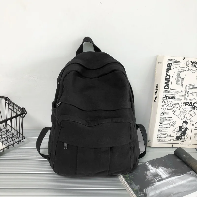 Stylish Retro Canvas Backpack: Travel Laptop Computer Notebook Bag for College Students, Ideal School Bookbag for Korean Women