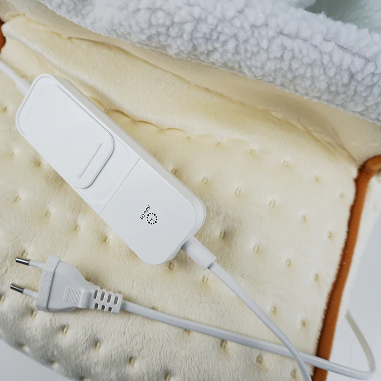220V Hot Sale Polyester 3 Heat Settings and Auto Off 90 Mins Heat Electric Foot Warmer Pad For Winter
