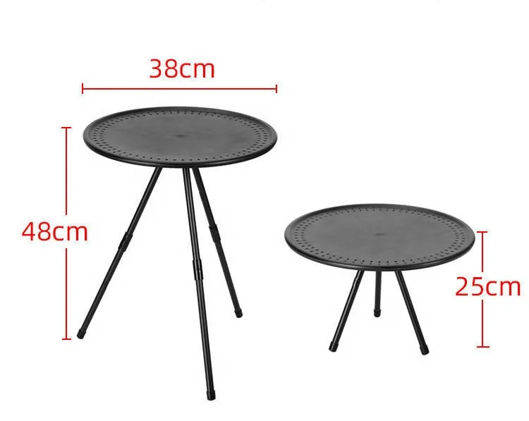 Outdoor small round table folding portable adjustable lightweight table fishing home camping table camping equipment