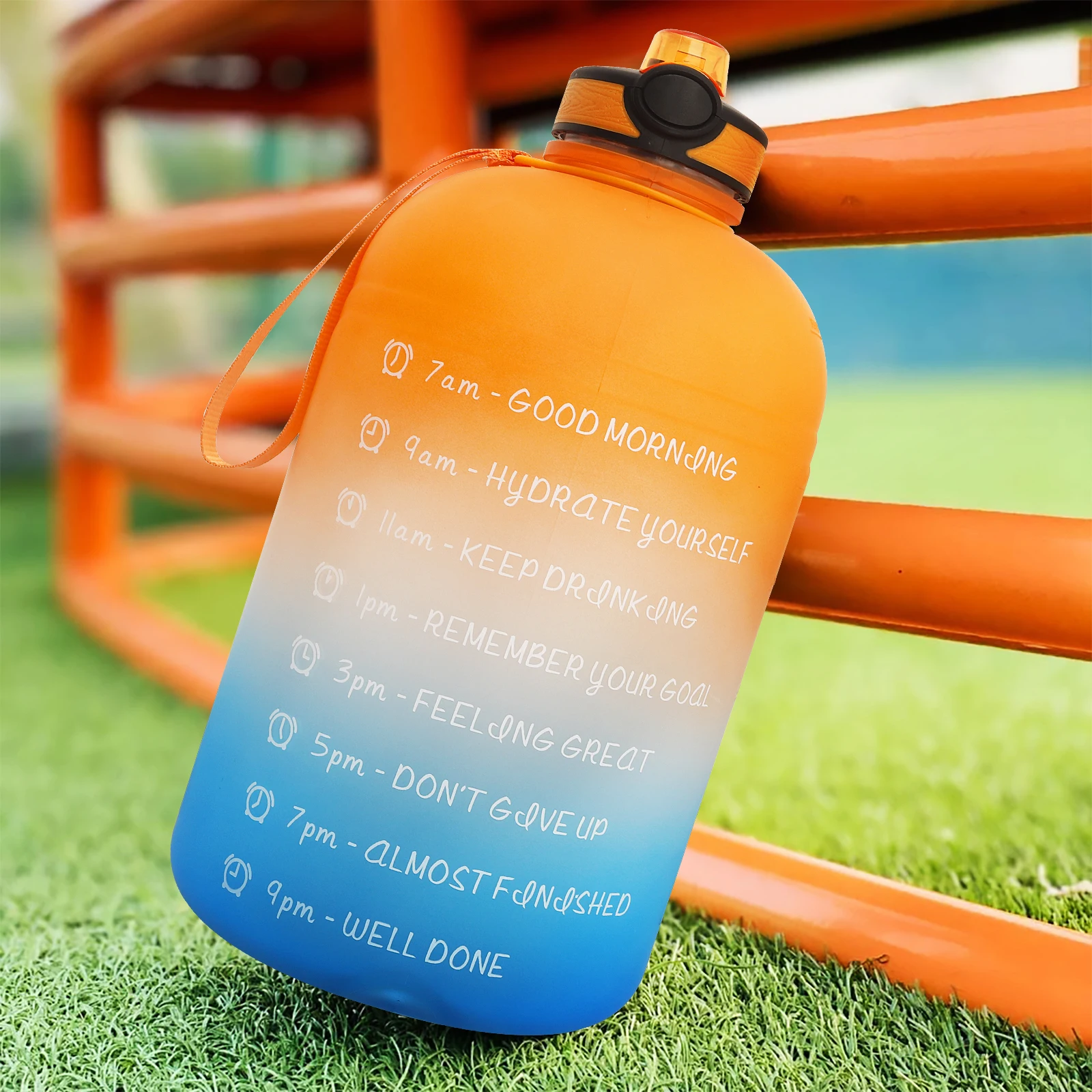 Large 1 Gallon Motivational Water Bottle with Handle & Removable Straw - Leakproof Tritan BPA Free Fitness Sports Water Jug