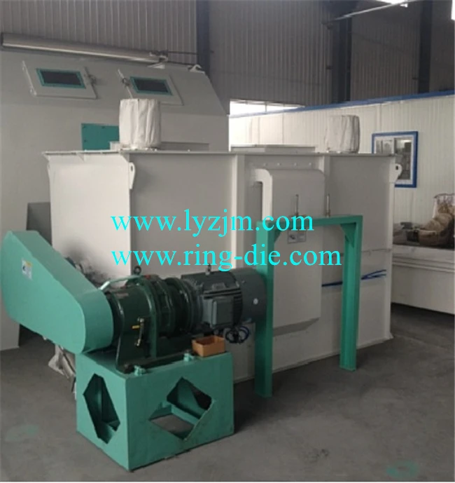 SLHY 1-10TPH Animal Feed Blender Machine / Single Shaft Paddle Grain Mixer animal Feed Mixing Machine