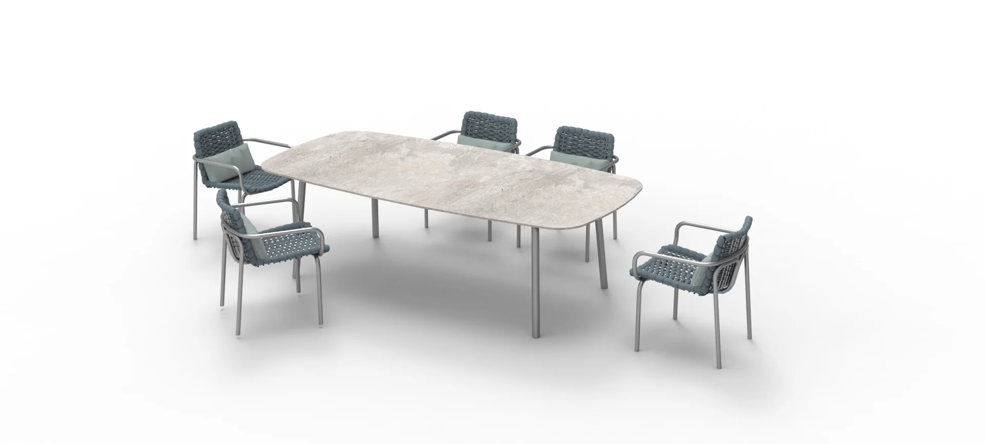 Outdoor Aluminum Structure 12 mm HPL Table Top Italian Garden Patio Hotel Cruise Resort Beach Dine Dining Table