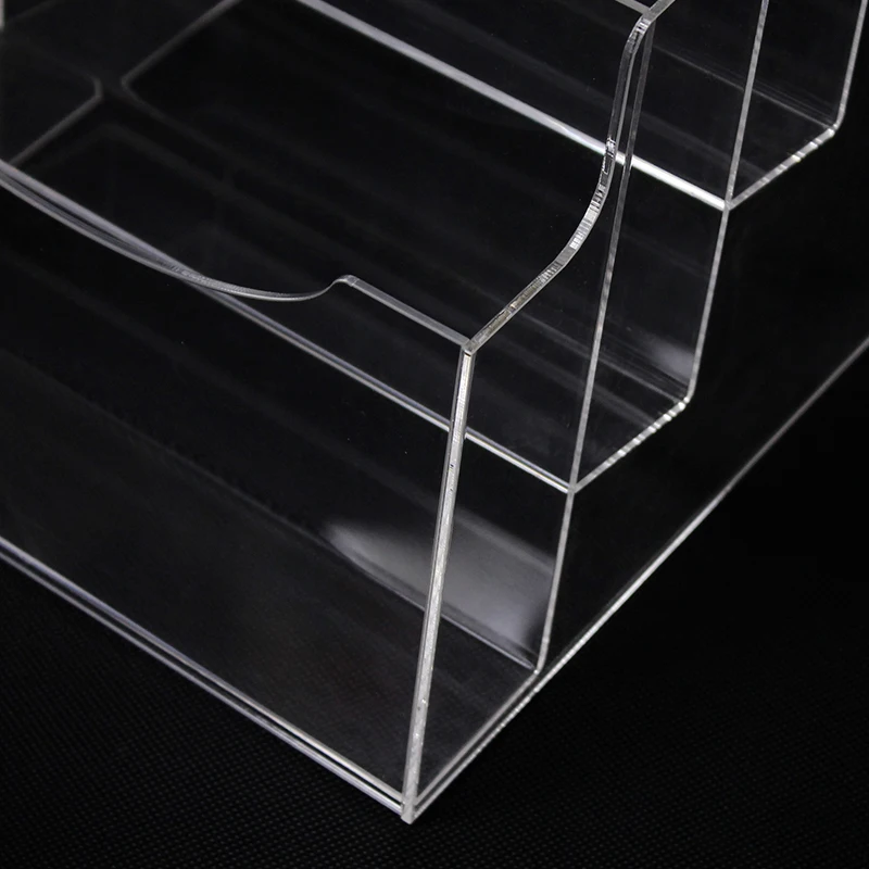 Custom 4 tiers tabletop clear acrylic  A4 brochure magazines display holder books organizer display stand