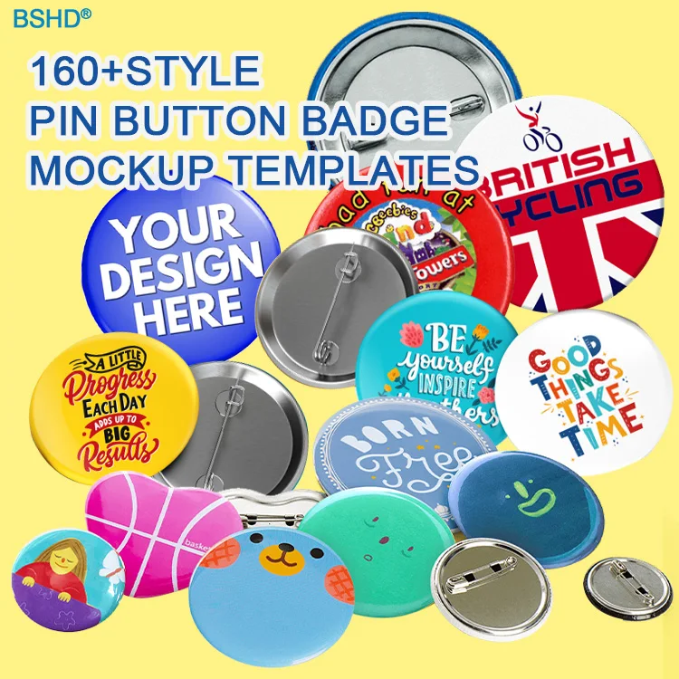 Personalized Design Blank Metal Pin Badge Button Supplier Round Custom Logo Printed Tin Tinplate Button Badges 58mm