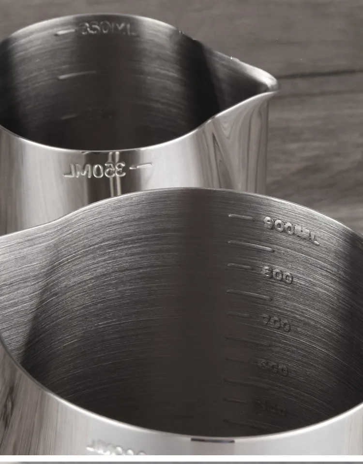 150 to 1000 ml Stainless Steel Barista Tool Coffee Maker Sharp Spout Frothing Steaming Coffee Jug Milk Pitcher