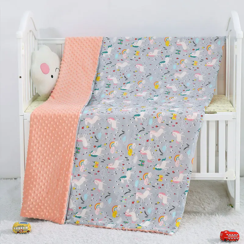 Baby Polyester Dots Velvet SOFT blanket Newborn Receiving Fleece mink fleece knitted Blankets bassinet baby quilt blanket