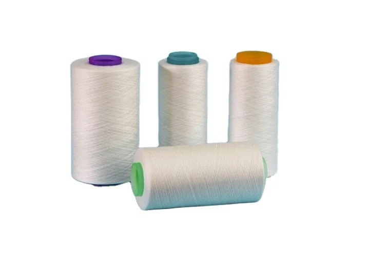 Суперъяркая белая 100-процентная пряжа из полиэстера, двухслойная Z-образная пряжа для шитья