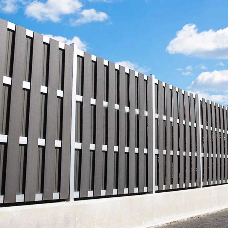 Wood plastic composite zaun garden yard wpc fence post panel kit set