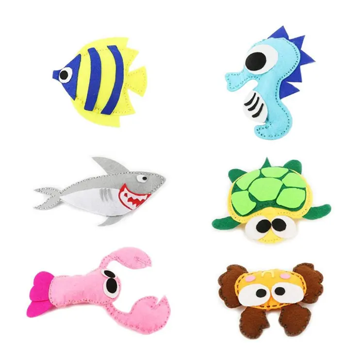 3D Bird Kids Craft Diy Toys Felt Educational Animal Toys Stuffed Animal Toys Lobster Seahorse CrabToy