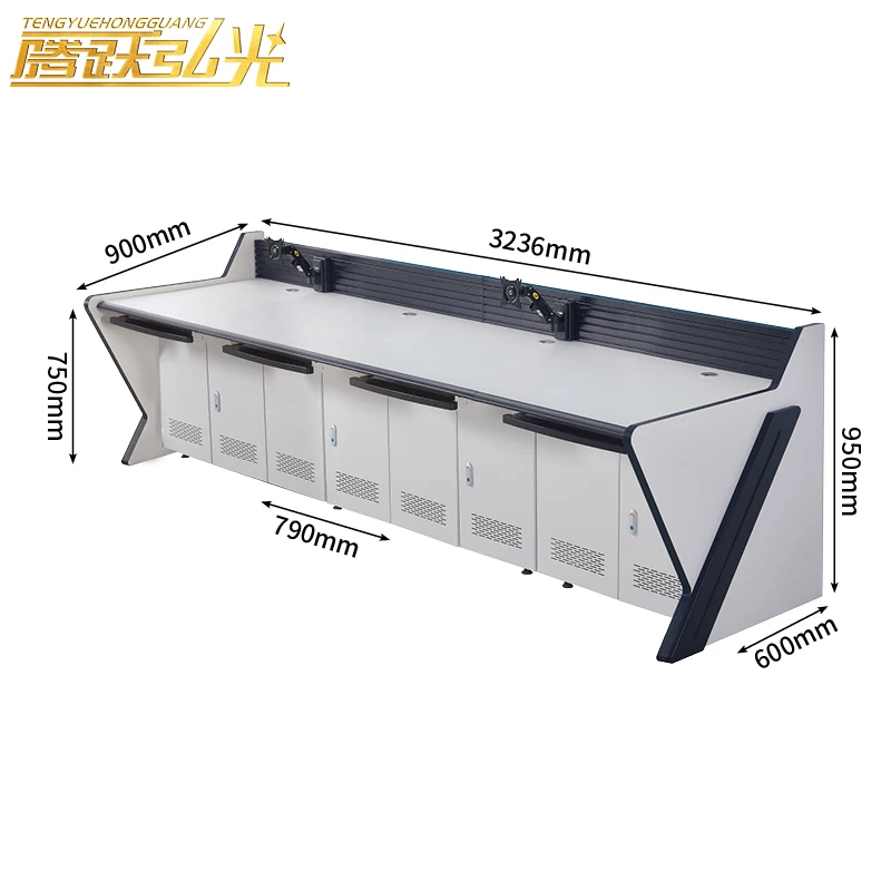 Four workstation X-type command center control console monitoring desk Conference  office furniture monitoring computer desk