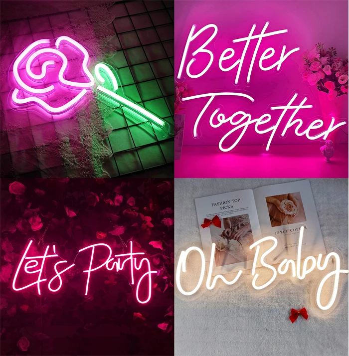 Manufacturer Dropshipping Wedding Bar Home Decor Custom Light Letters Neon Led Illuminated Sign