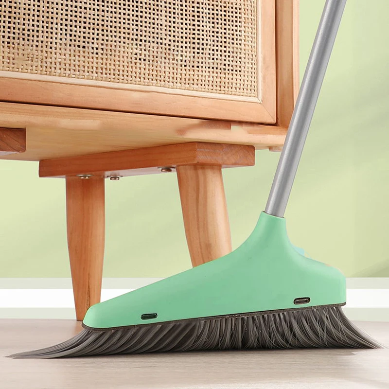 Home Cleaning Sweeper Upright Standing Broom and Dust Pan Brush Long Handle Plastic Broom and Dustpan Set