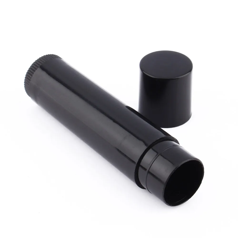 Ready to ship Black 7colors DIY 5ml empty chapstick + lids containers, lip balm cosmetic packaging screw tube