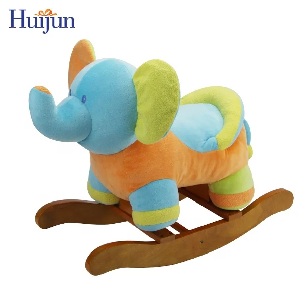 
Plush Rocking Horse Toy Elephant Wooden Rocking Horse Gift For Kids 