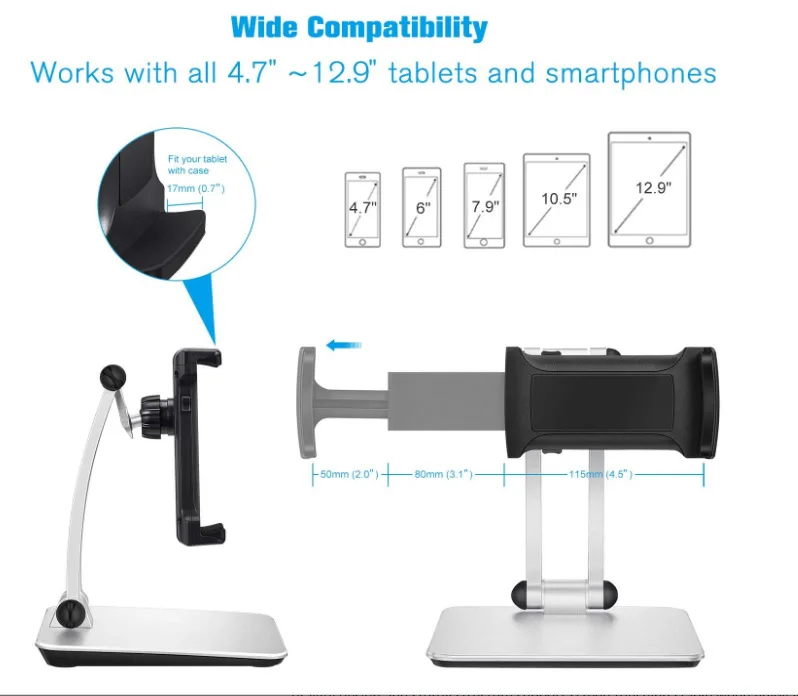 Best Selling Home Office Supplies Tablet Stand Aluminium Holder Adjustable For Ipad Smartphone