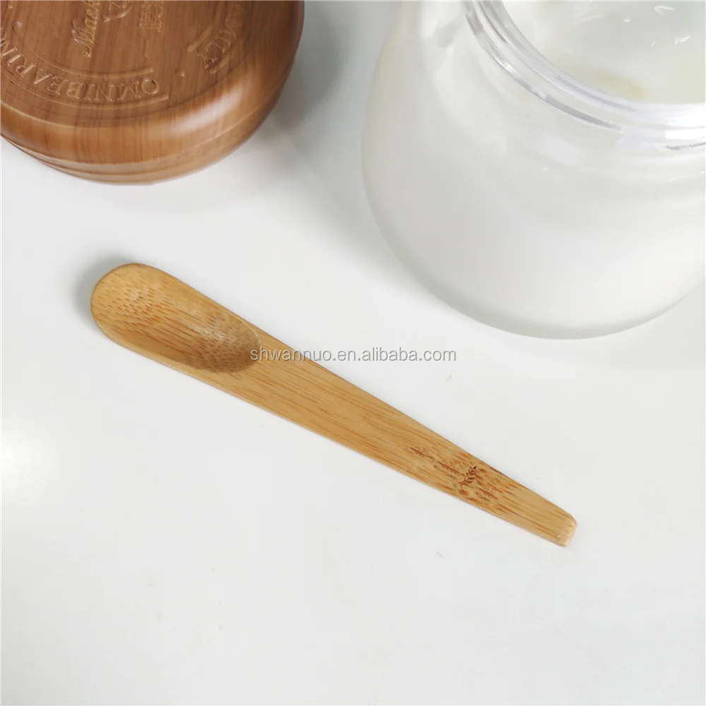 7 cm small spatula natural wood scoop wooden stick for face cream mini bamboo cosmetic spoons medicine spoon