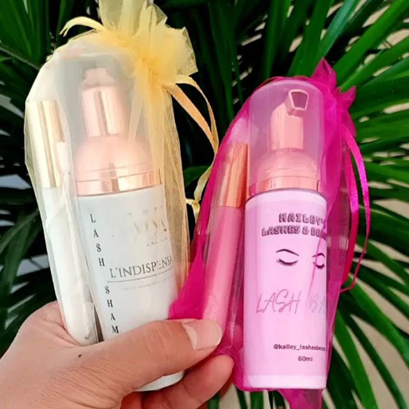 Веган дружелюбный метка частного назначения ресниц пенное моющее средство веганских материалов Oem наращивание ресниц шампунь 30 мл 60 мл lashshampoo с кистью