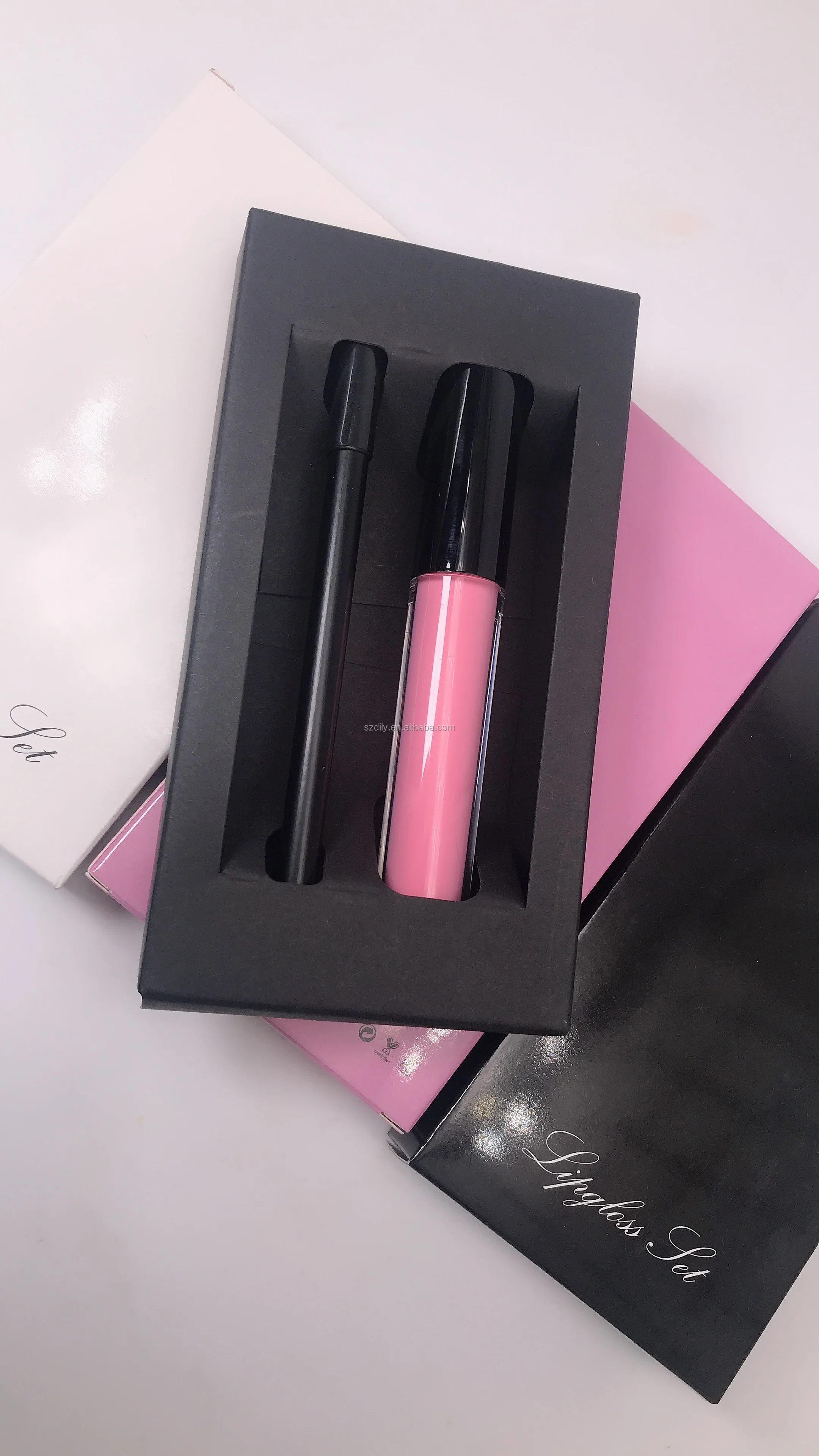  Оптовая продажа индивидуальный логотип lipliner фирменная торговая марка водонепроницаемый макияж блеск для губ 2 в 1 и