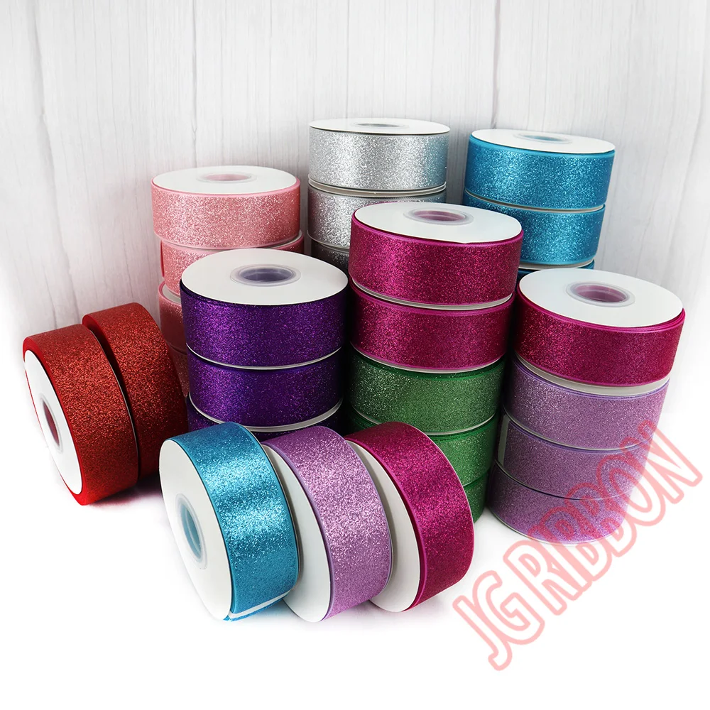 
1.5 inch 38mm soft glitter grosgrain satin ribbon for wedding decoration 