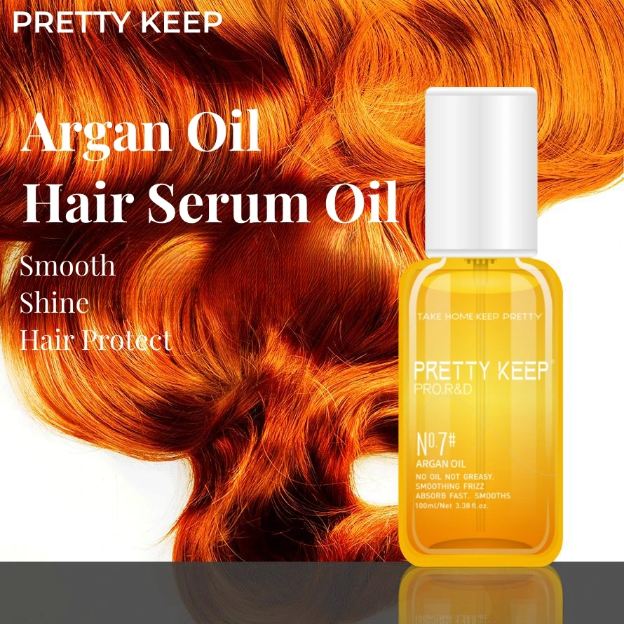 Custom Logo Vegan Hair Argan Oil Anti Frizz Heat Protect Hair Care Essential Oil