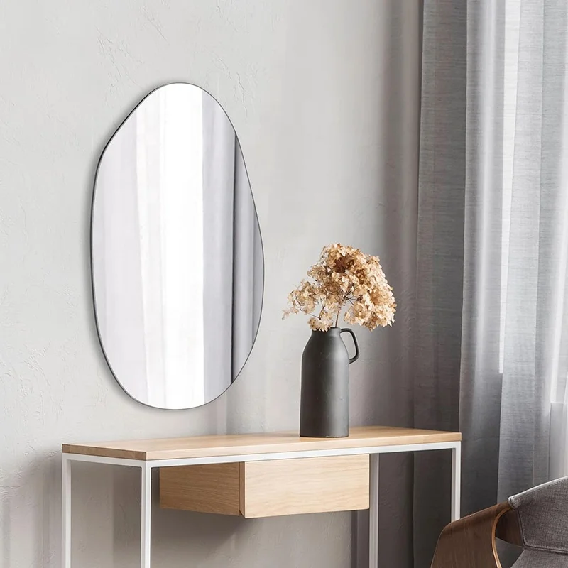 Customized Wholesale Cheap Large Modern Irregular Abstract Cloud Shaped frameless beveled Home Decorative Hanging Wall Mirror