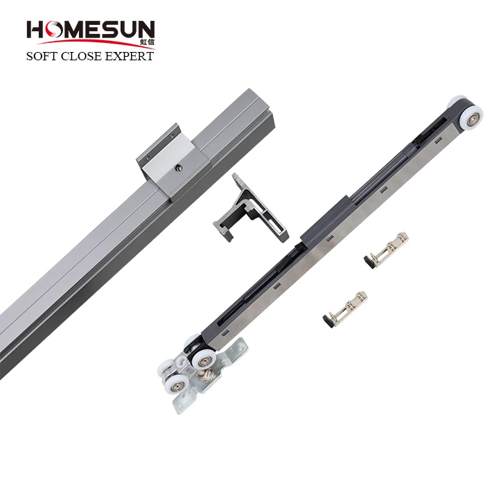 Железнодорожная система для подвешенных деревянных раздвижных дверей с мягким закрытием