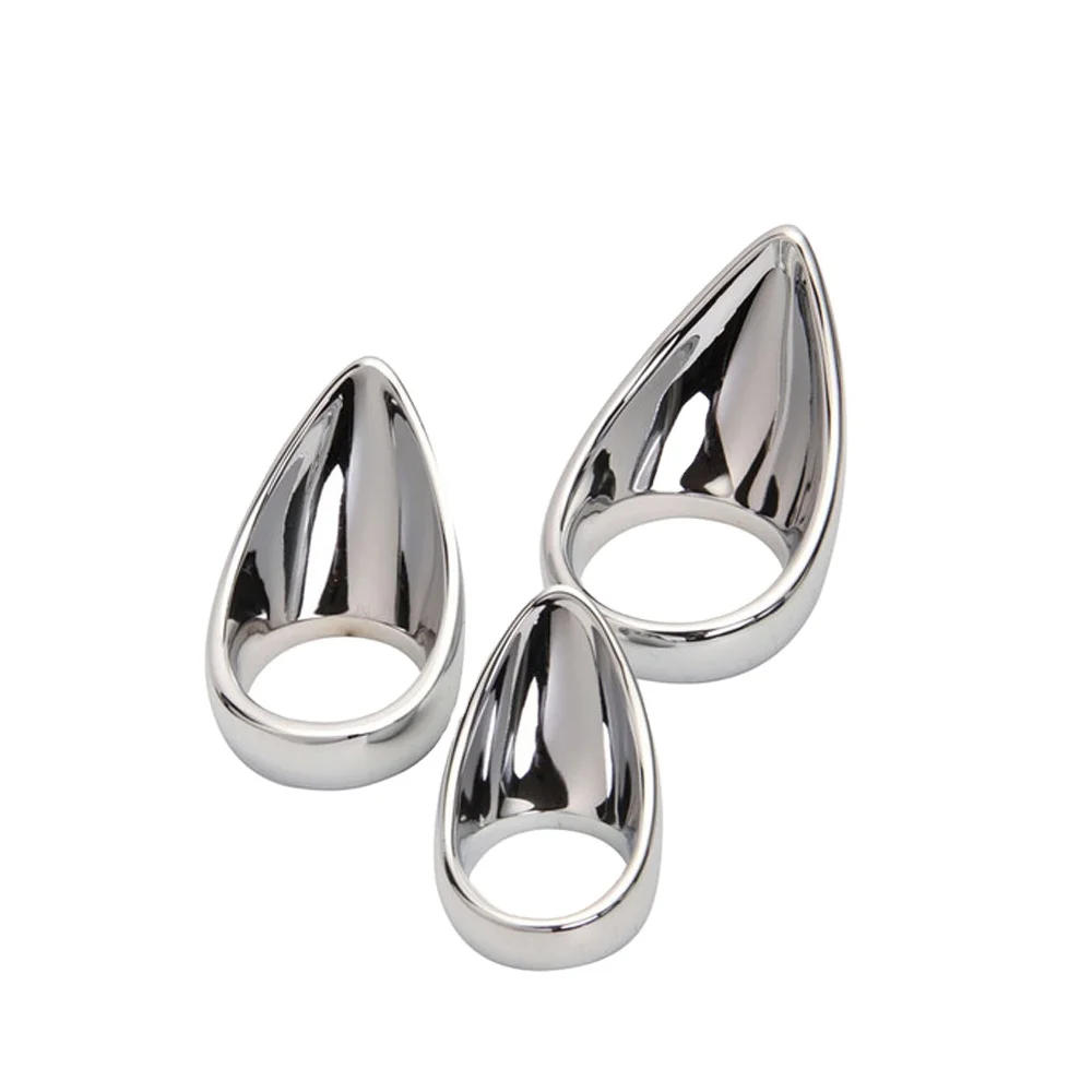 Metal penis ring ball stretcher time delay cock ring scrotum stretcher for men penis sex ring