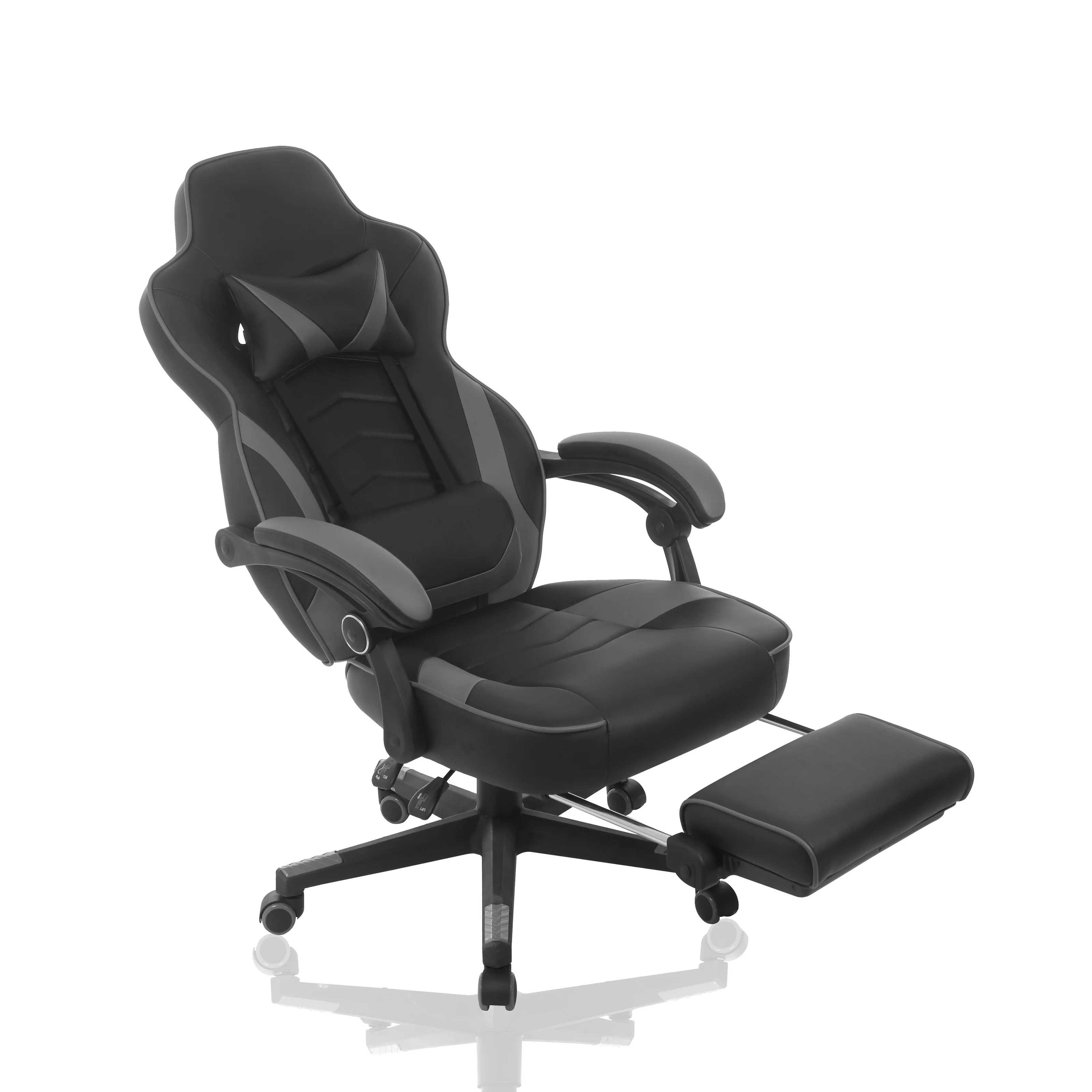durable gray gaming chair for heavy people gamer chair with footrest grey massage gamer chair cadeira de jogos