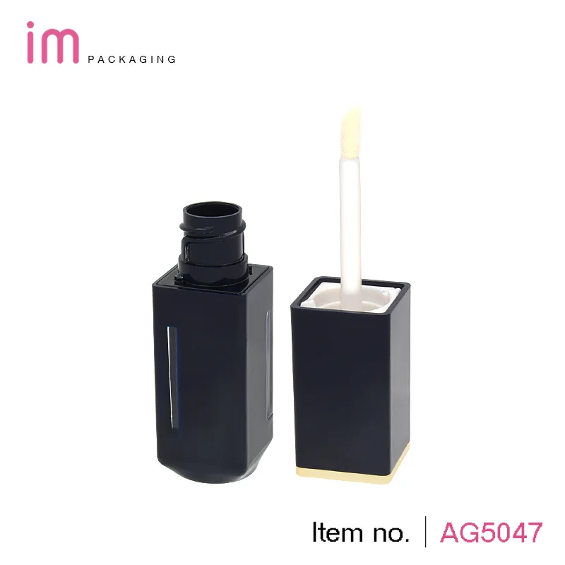 
Wholesale packaging black Lipstick Brilliant gloss lady sexy empty bottles square lipgloss tube lipstick tube 