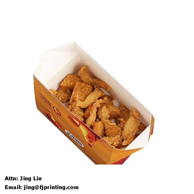 Food grade greaseproof custom printing fast food french fired chicken nuggets packaging paper box
