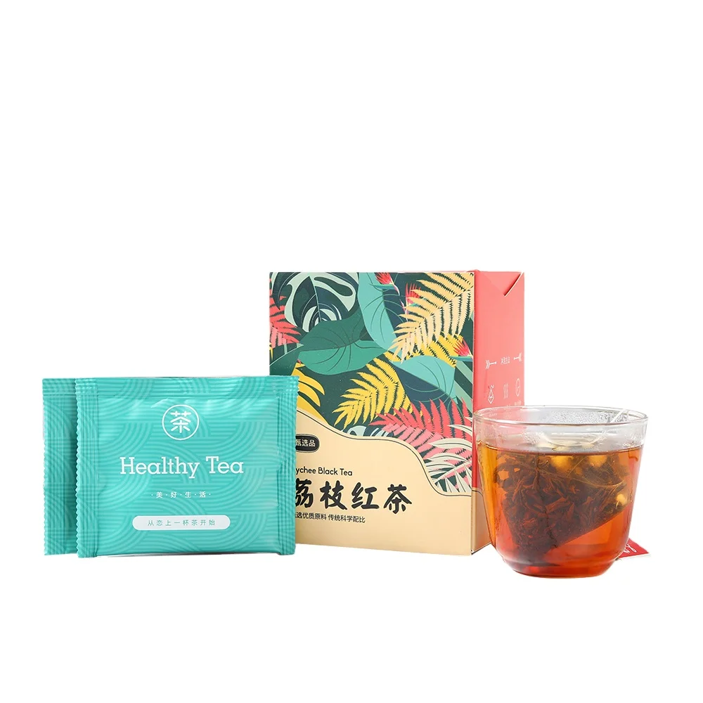 Лидер продаж 2022, высококачественный популярный органический черный чай с фруктовым ароматом, черный чай с личи