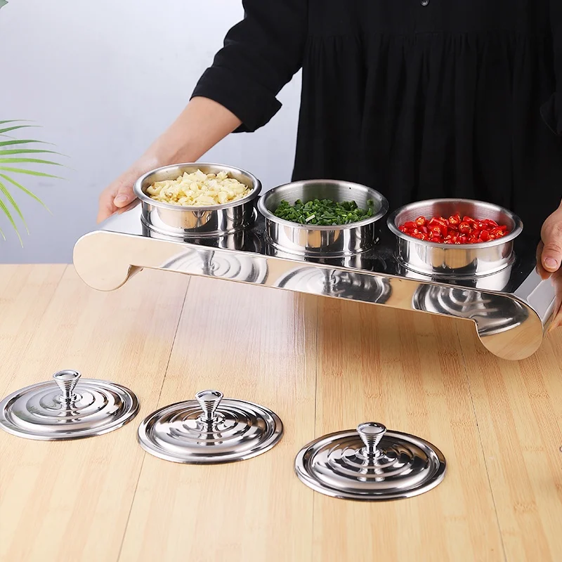 4 Pcs Stainless Steel Spice Jar Bottle Container Seasoning Set Spice Rack With Spoon