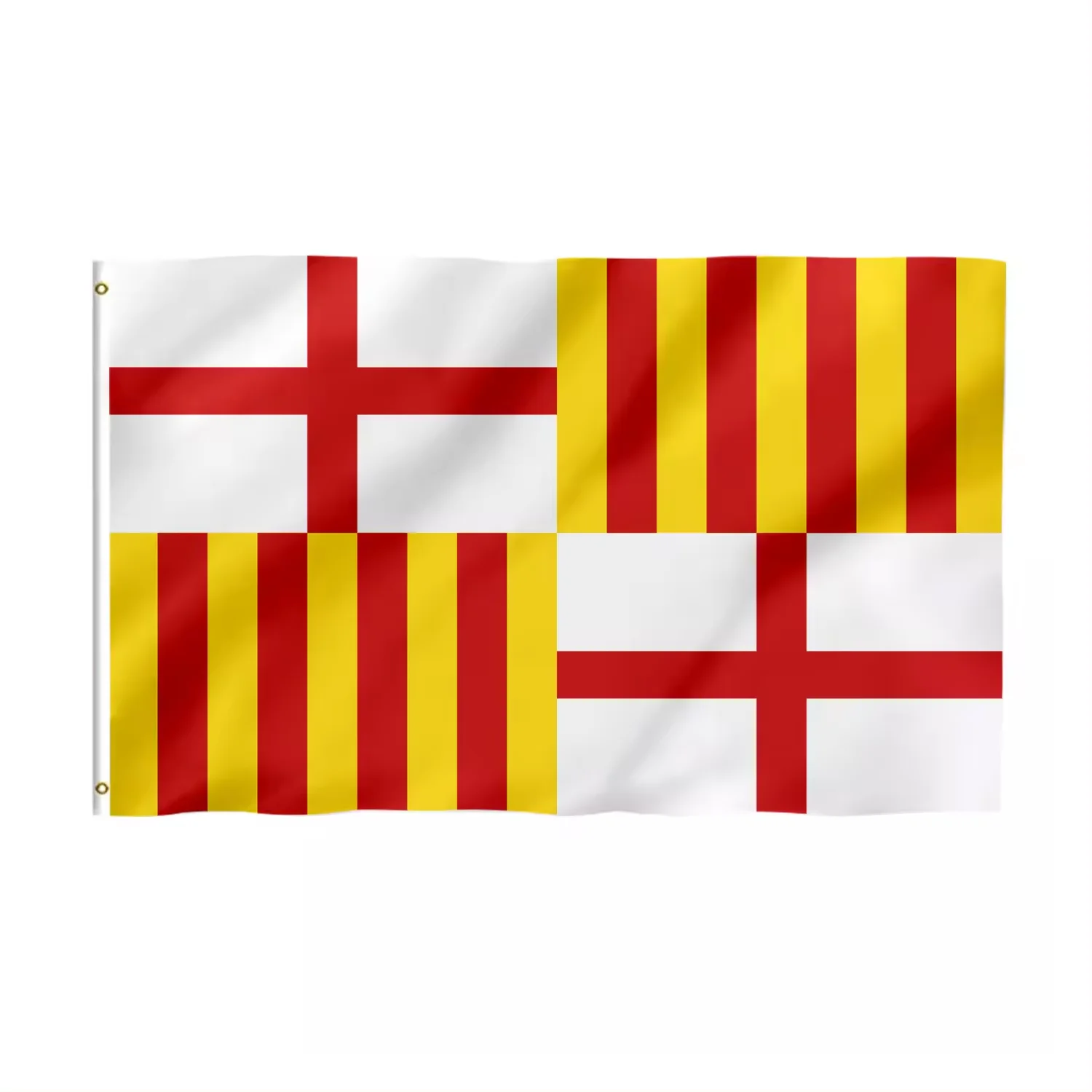 Cheap 3x5ft 100% polyester Spanish flag and banner custom Barcelona city flag