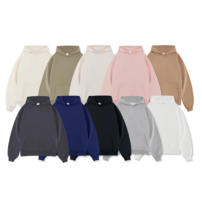 H5454 Guangzhou Men Clothes Manufacturer Wholesale Custom 380 Gsm Cotton Blends Fleece Lined Hoodies