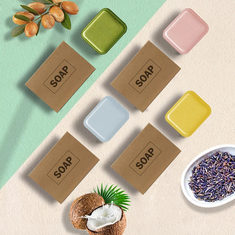 Private Label Kraft Paper Box Packed Soap Herbal Cleansing soap for Mite Elimination Kraft Paper Soap