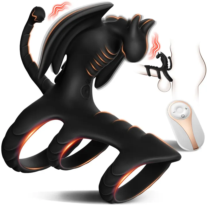AAV Clitoral massage stimulation remote control dragon monstor cock rings for men