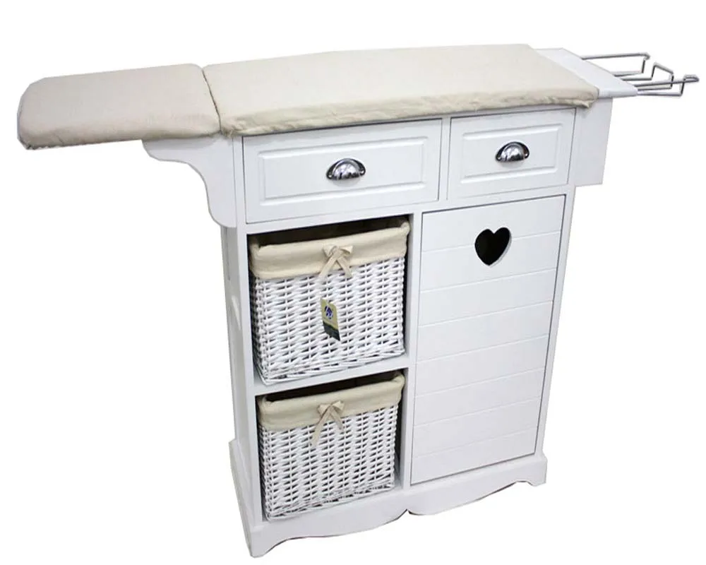 Home Furniture Living Room Cabinet Ironing Board With Wicker Drawers