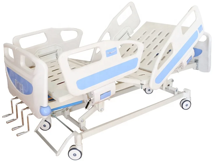 CE Standard Five-Function Manual Hospital Bed with Four Cranks Made of Durable Metal for Medical Use
