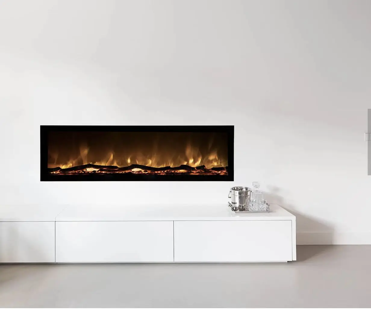 Встроенная декоративная настенная Встраиваемая стеклянная панель 42/50/60/72 дюймов вставка для электрического камина